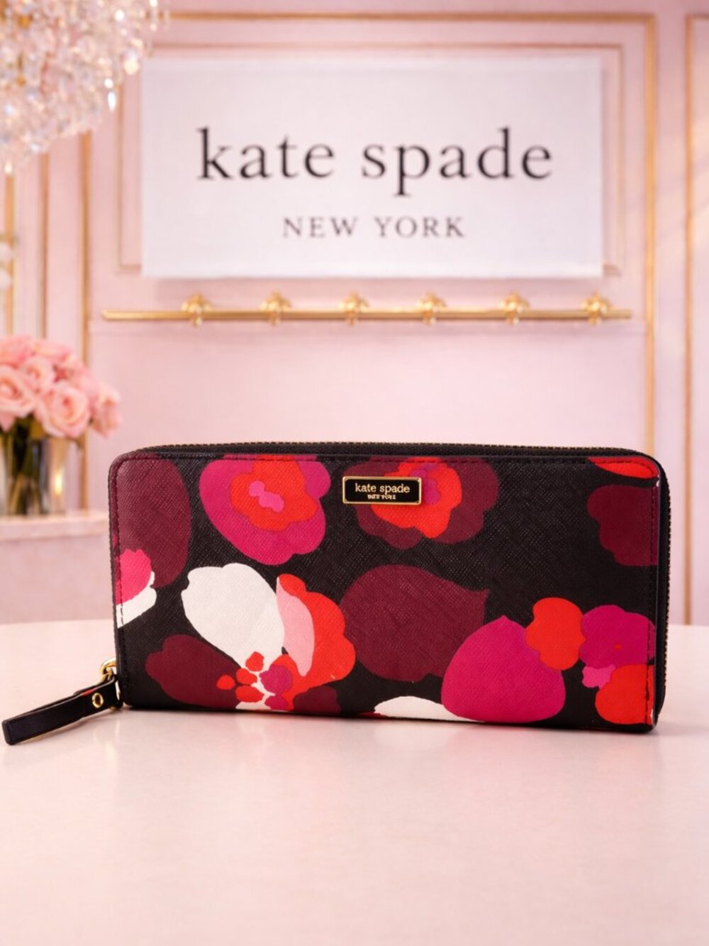 Kate Spade Floral Love Bouquet Limited Edition Zip Around Wallet/Clutch (RARE)